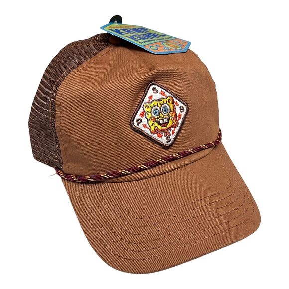 SpongeBob Square Pants Hat Mens Brown SnapBack - Dad - Kamp Rope Camp Novelty - Picture 1 of 9